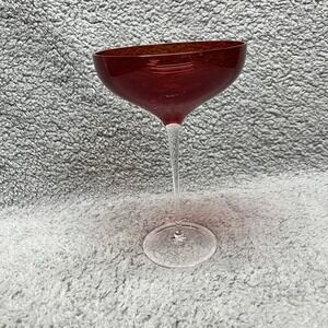 Ruby Red Cocktail Martini Margarita Glass Clear Stem 8"